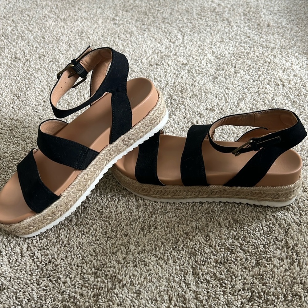 Target, Universal Thread, Black Sandal Heels, Size 7 1/2